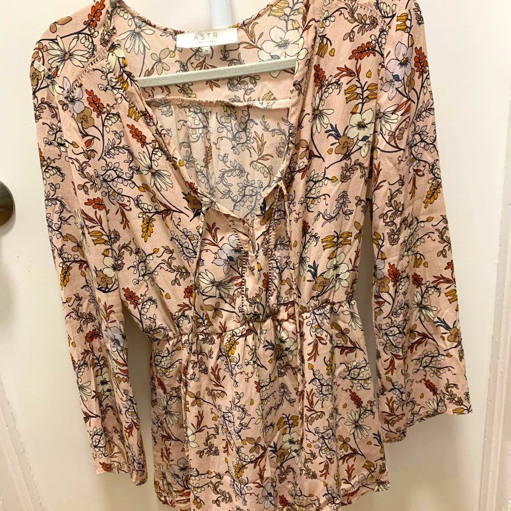 Astr the Label Light Pink Floral Romper